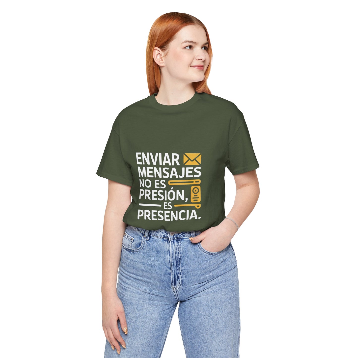 Sending Messages Isn’t Pressure — It’s Presence. Tee | Marketing Quote Shirt