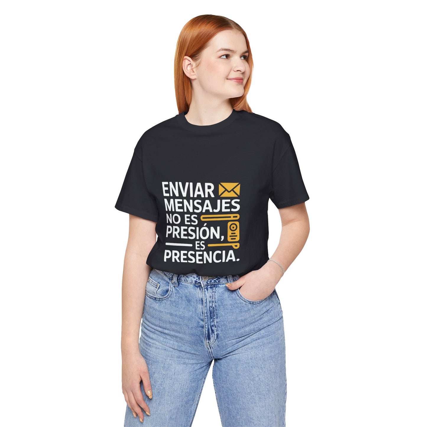 Sending Messages Isn’t Pressure — It’s Presence. Tee | Marketing Quote Shirt