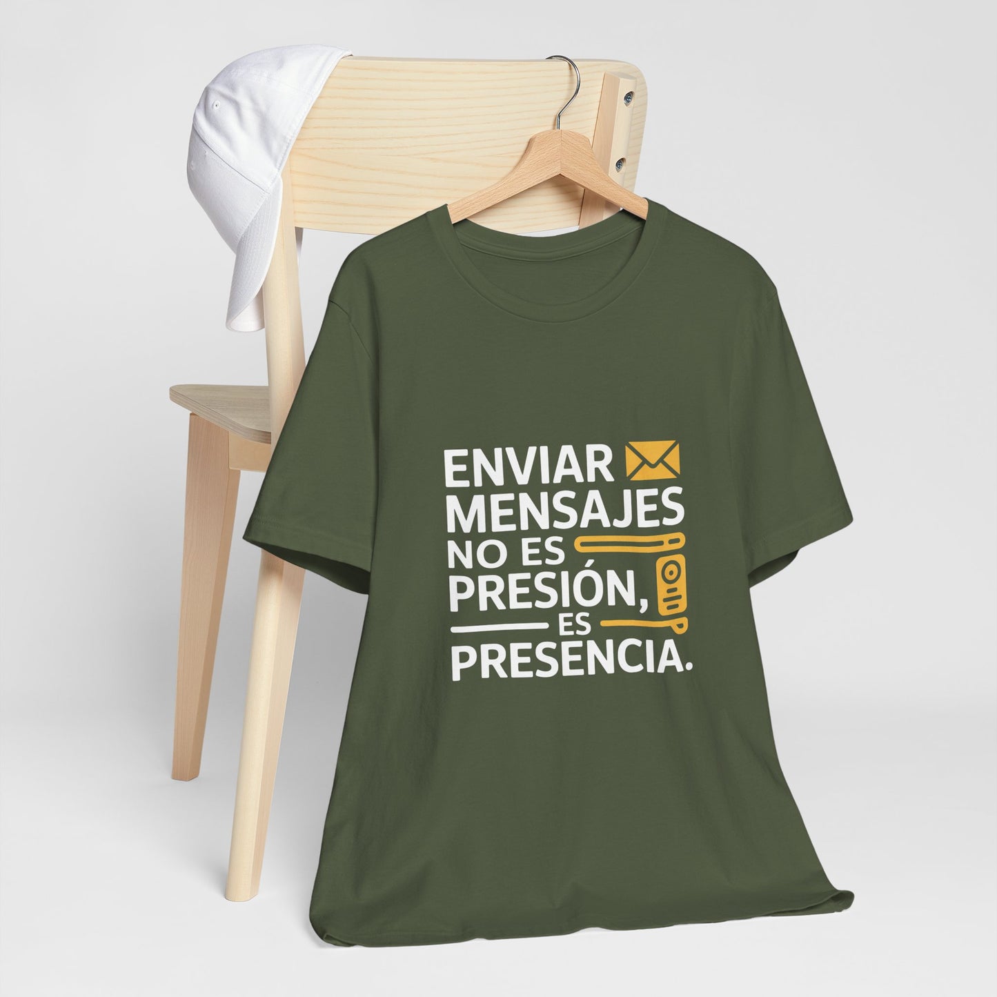 Sending Messages Isn’t Pressure — It’s Presence. Tee | Marketing Quote Shirt