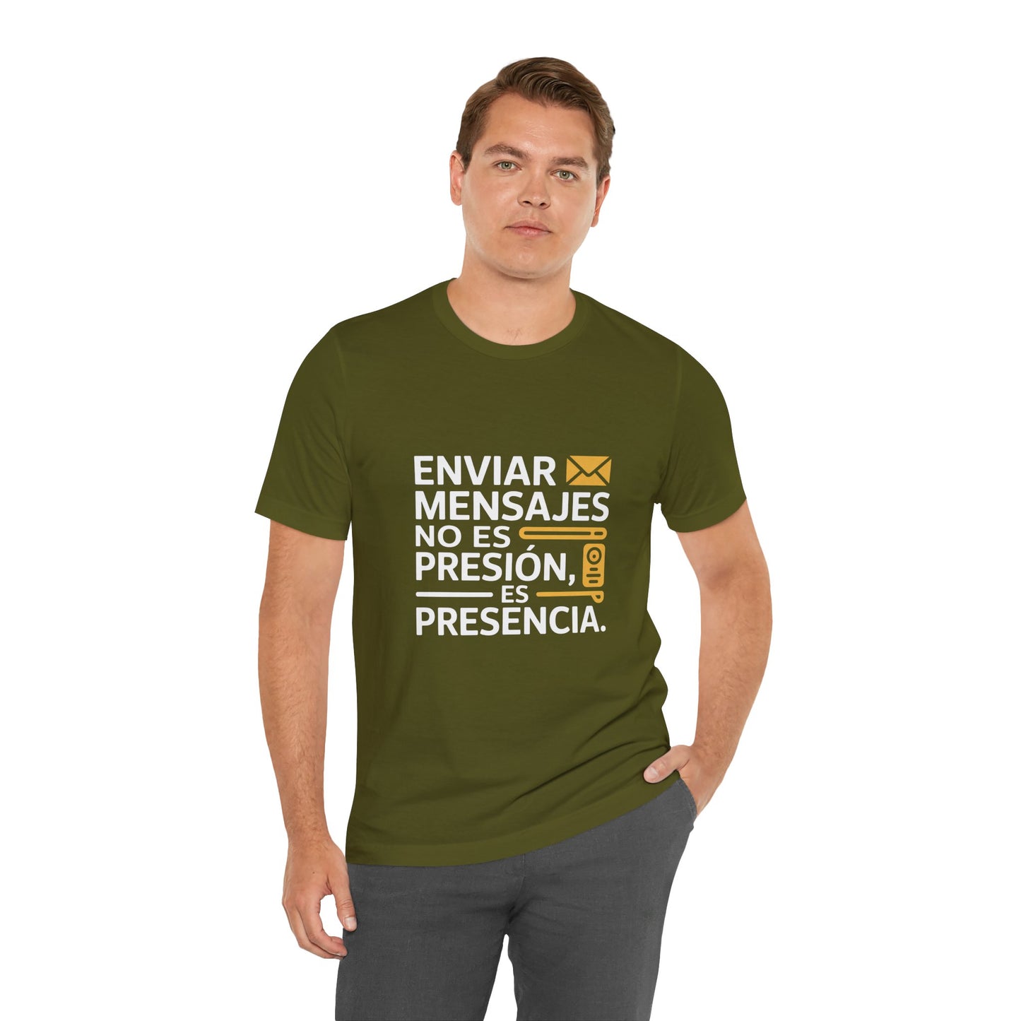 Sending Messages Isn’t Pressure — It’s Presence. Tee | Marketing Quote Shirt